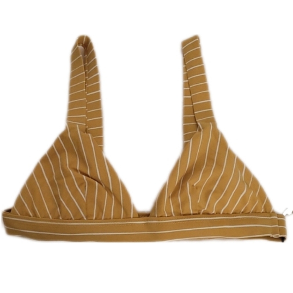 Vitamin A Neutra Triangle Bikini Top Dorado Stripe